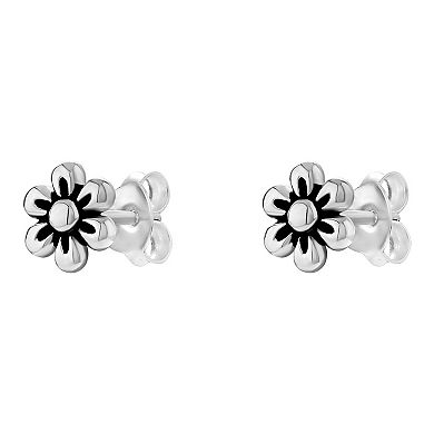 PRIMROSE Sterling Silver Oxidized Flower Earring