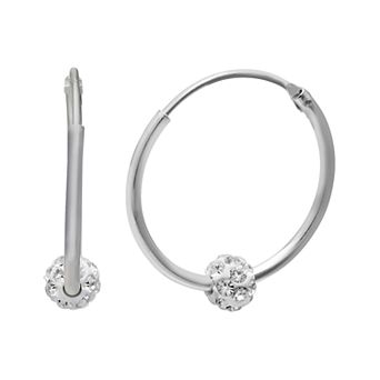 PRIMROSE Endless Hoop Clear Crystal Fireball Earrings