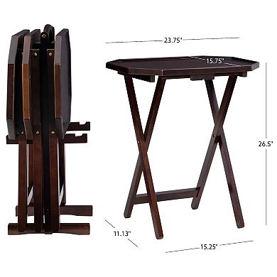 Linon James Tray Table & Stand 5-piece Set