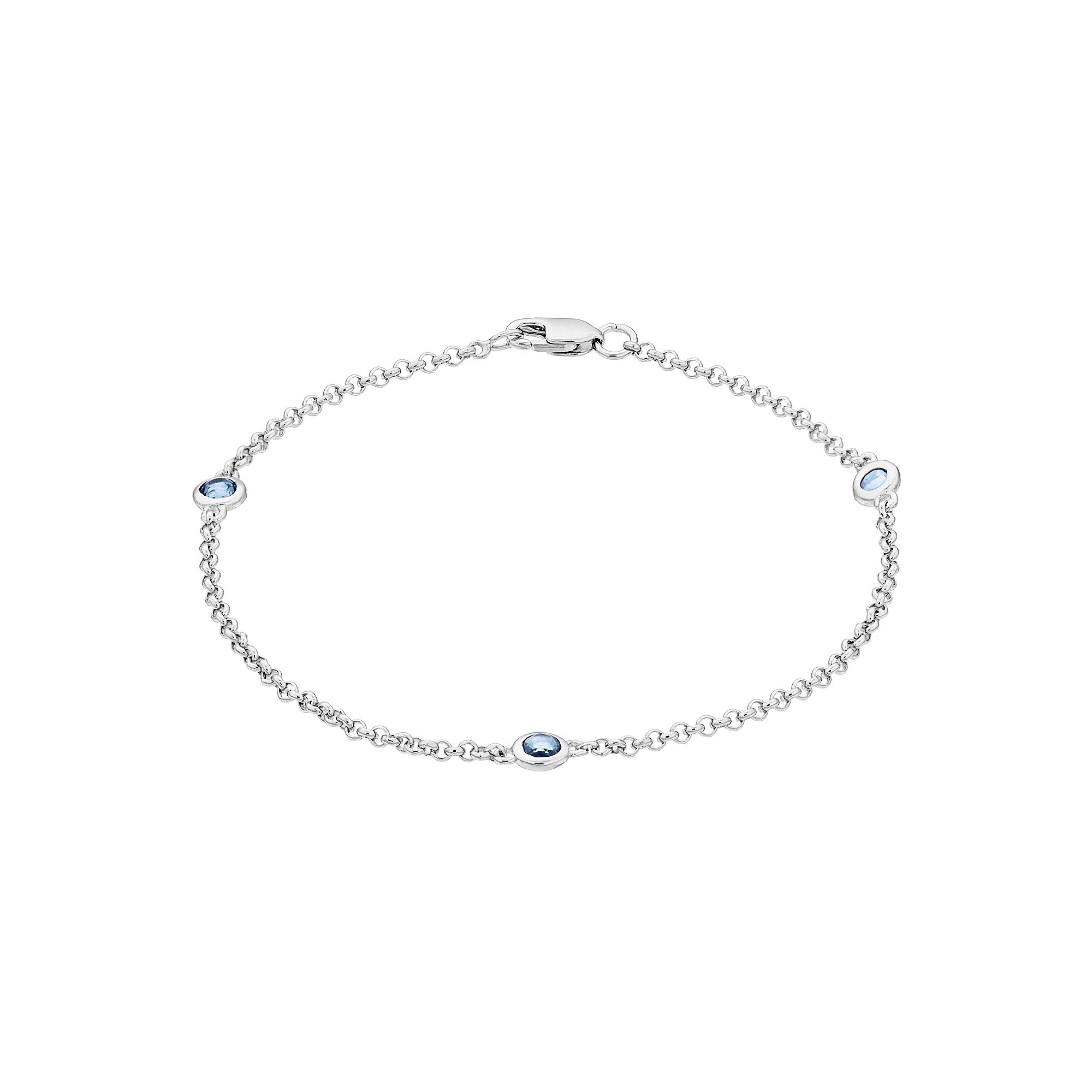 Gemminded Silver Gemstone Stationed Bracelet, Womens, Size: 7, Blue Top