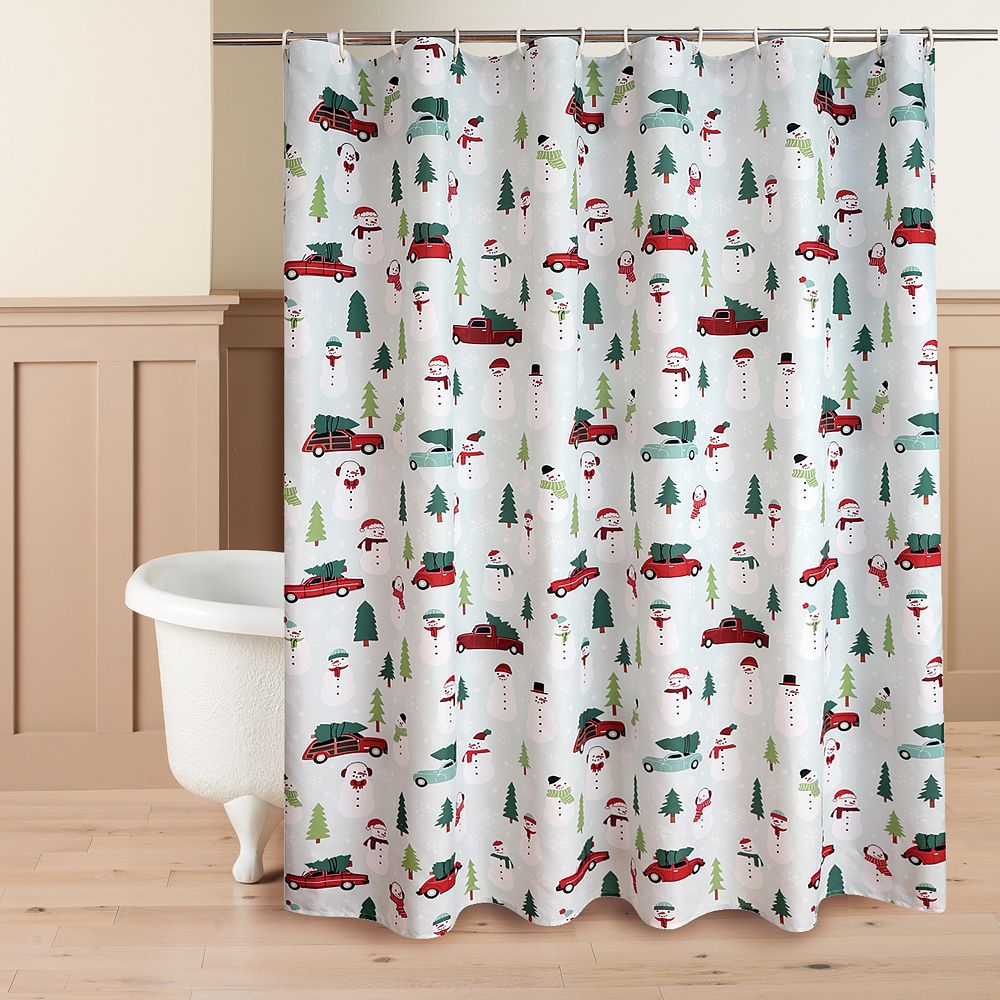 St Nicholas Square Printed Snowman Shower Curtain