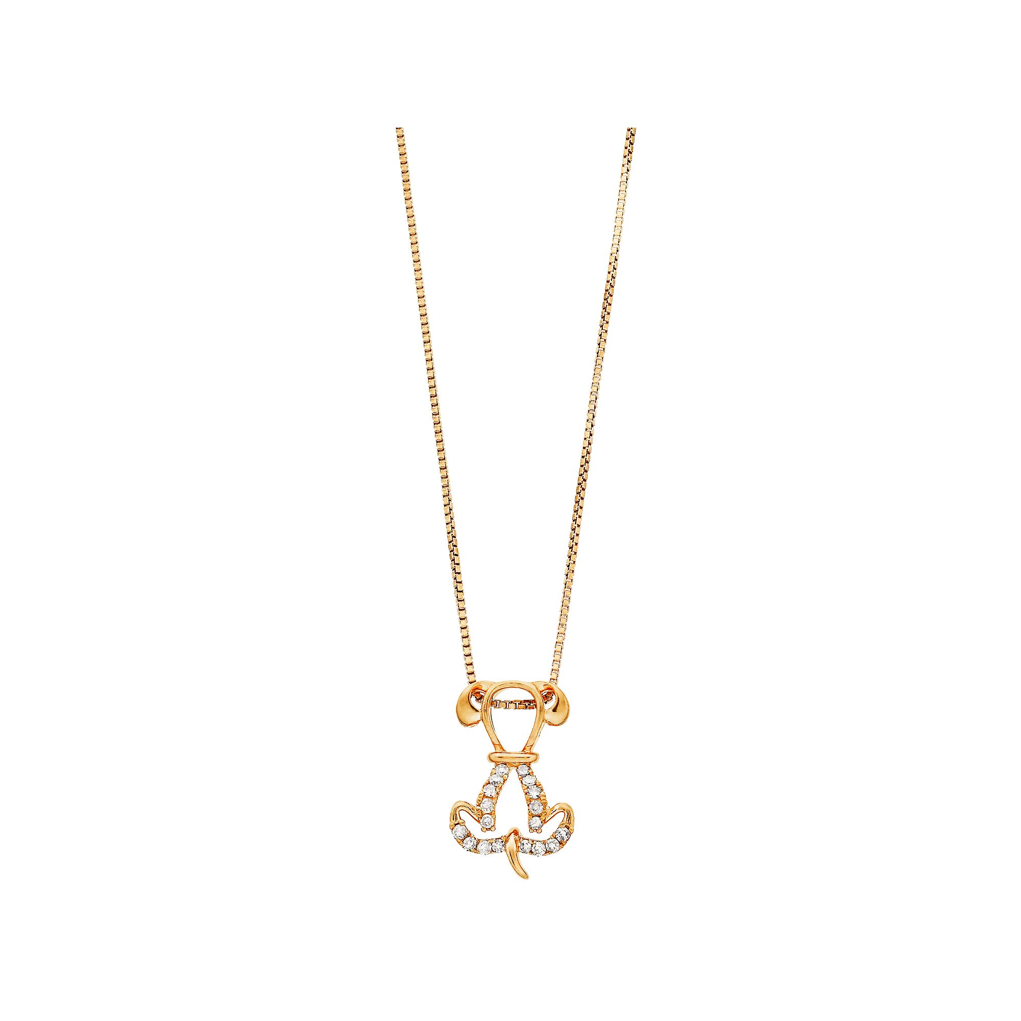 Gemminded 18k Gold Over Silver 1/10 Carat T.W. Diamond Dog Pendant Necklac