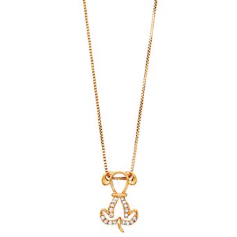 Gemminded 18k Gold Over Silver 1/10 Carat T.W. Diamond Dog Pendant Necklace