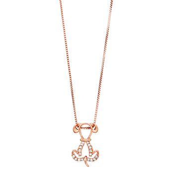 Gemminded 18k Gold Over Silver 1/10 Carat T.W. Diamond Dog Pendant Necklace