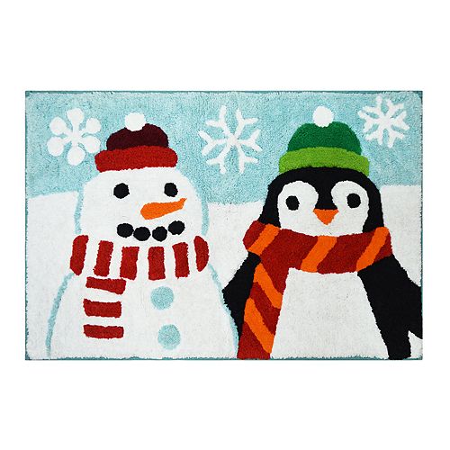 St Nicholas Square Snowman Penguin Bath Rug