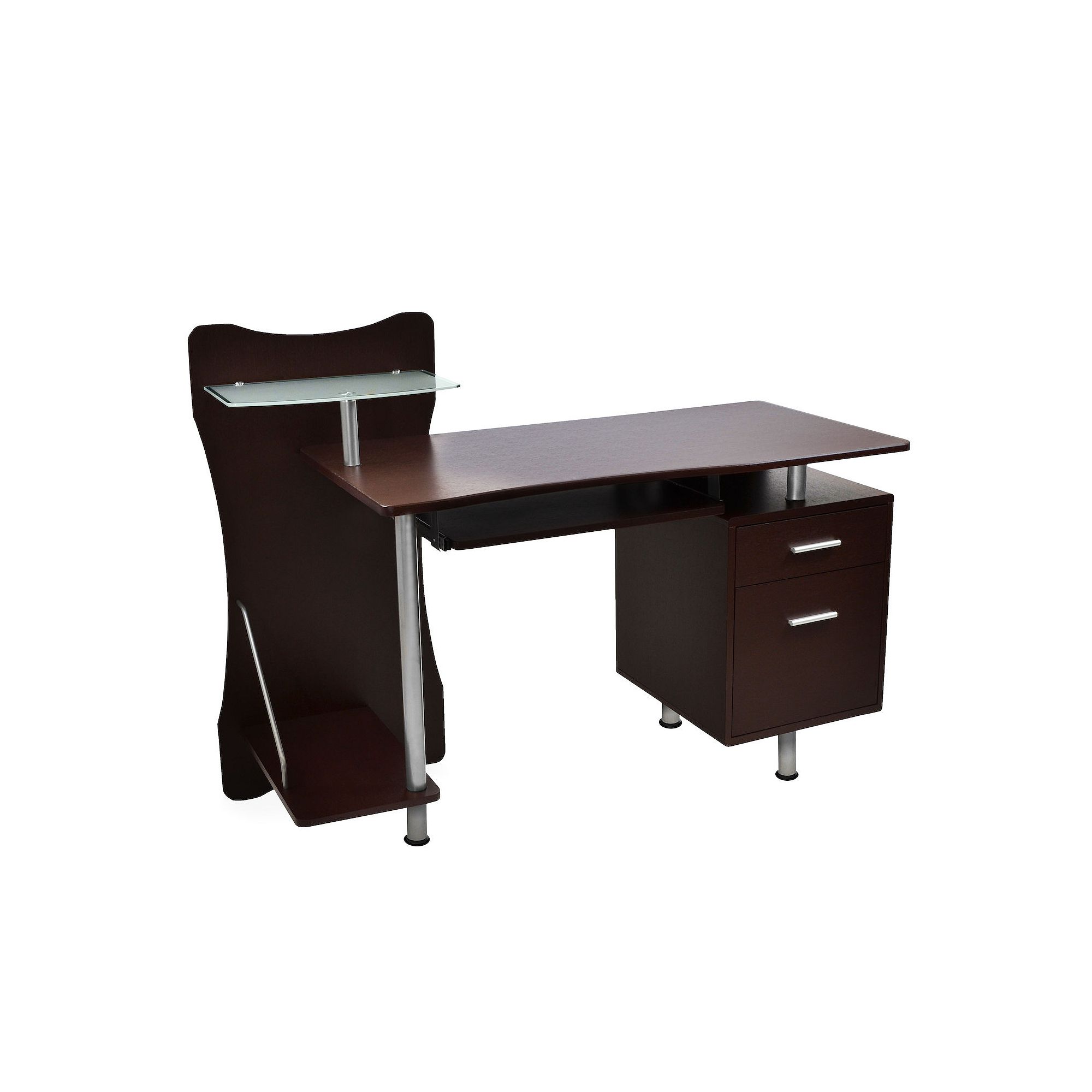 Techni Mobili Stylish Computer Desk with Storage, Brown