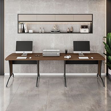 Techni Mobili Deluxe L-Shaped Desk with Inline Team Desk Option