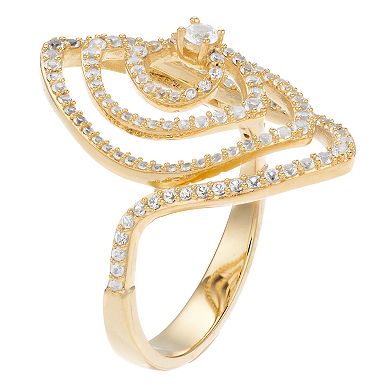 10k Gold 3/4 Carat T.W. Diamond Open Swirl Ring
