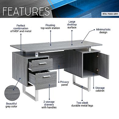 Techni Mobili Modern Office Desk with Storage