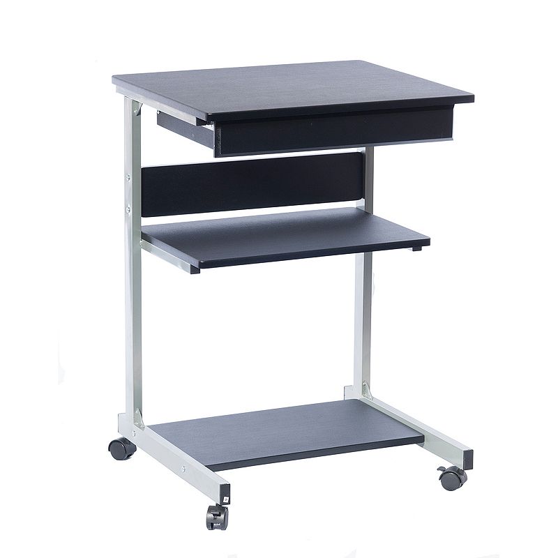 Techni Mobili Rolling Laptop Cart with Storage  Graphite