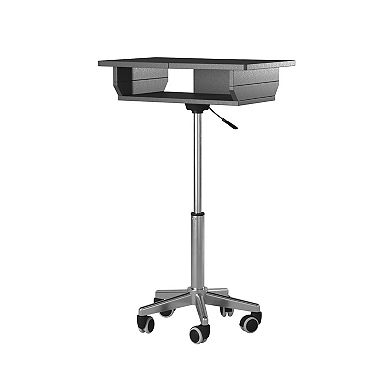 Techni Mobili Graphite Folding Table Laptop Cart