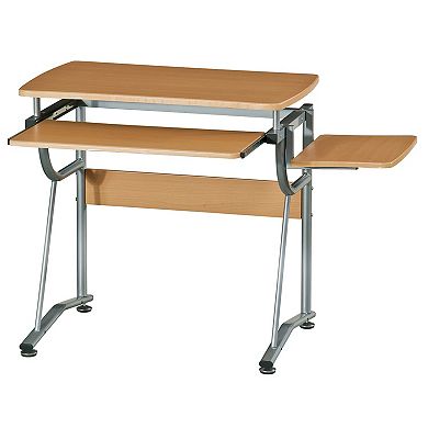 Techni Mobili Compact Computer Desk with Side Shelf & Keyboard Panel