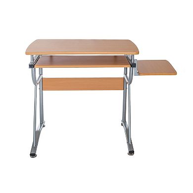 Techni Mobili Compact Computer Desk with Side Shelf & Keyboard Panel