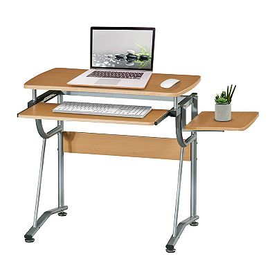 Techni Mobili Compact Computer Desk with Side Shelf & Keyboard Panel