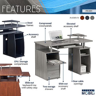 Techni Mobili Complete Computer Workstation Desk with Storage