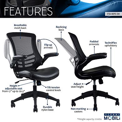 Techni Mobili Stylish Mid-Back Mesh Office Chair