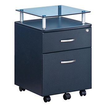 Techni Mobili Rolling File Cabinet with Glass Top