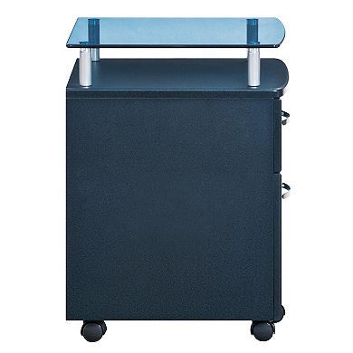 Techni Mobili Rolling File Cabinet with Glass Top