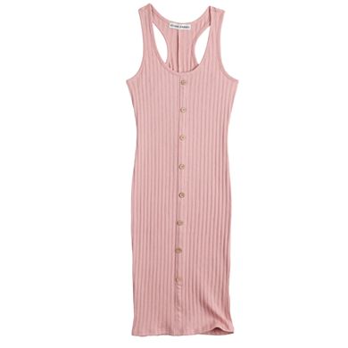 Junior's Almost Famous Sleeveless Button-Front Bodycon Dress