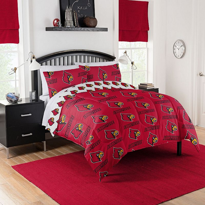 NCAA Louisville Cardinals Full Bedding Set by Northwest, Multicolor