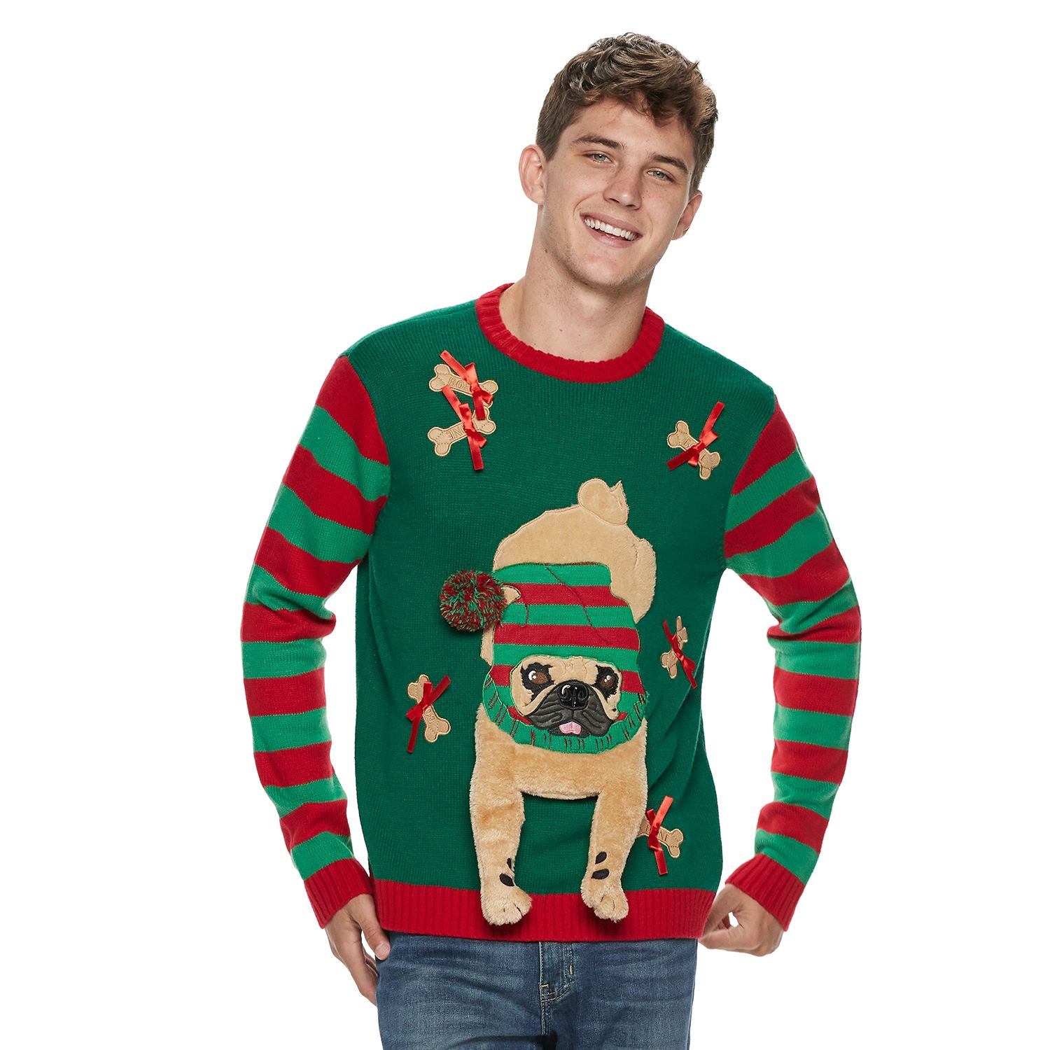 mens pug christmas sweater