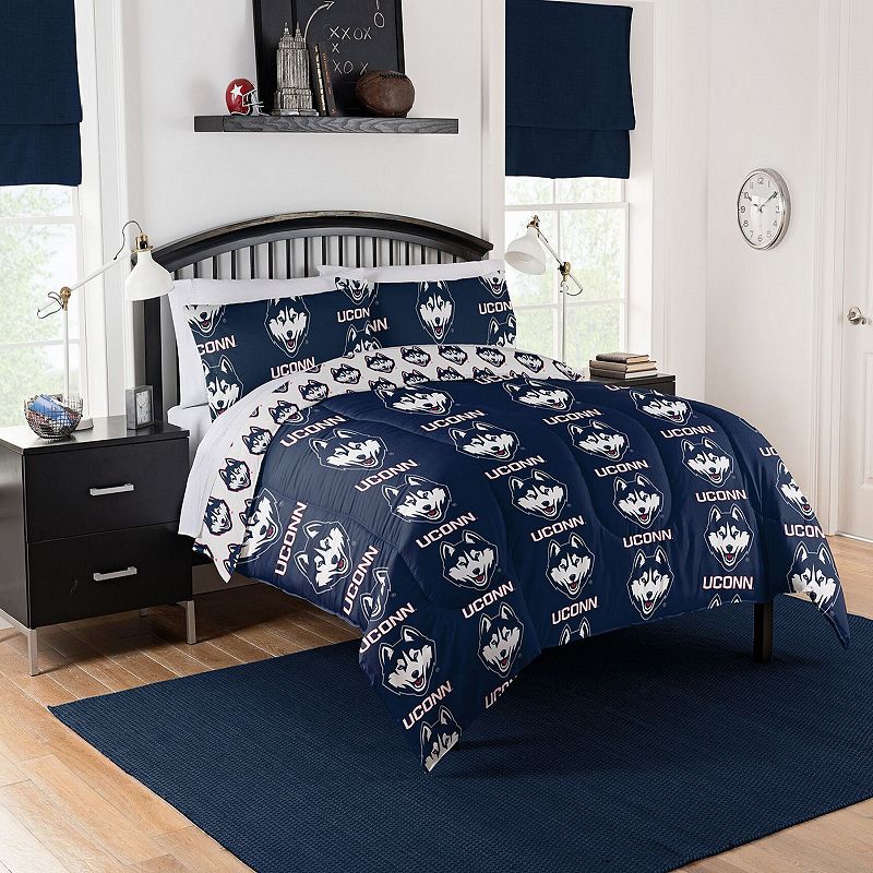UConn NCAA Queen Bed Set by Northwest, Multicolor