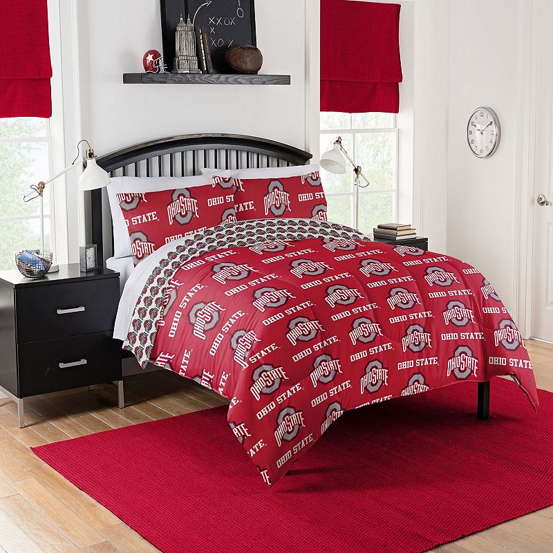 Ohio State NCAA Queen Bed Set by Northwest, Multicolor