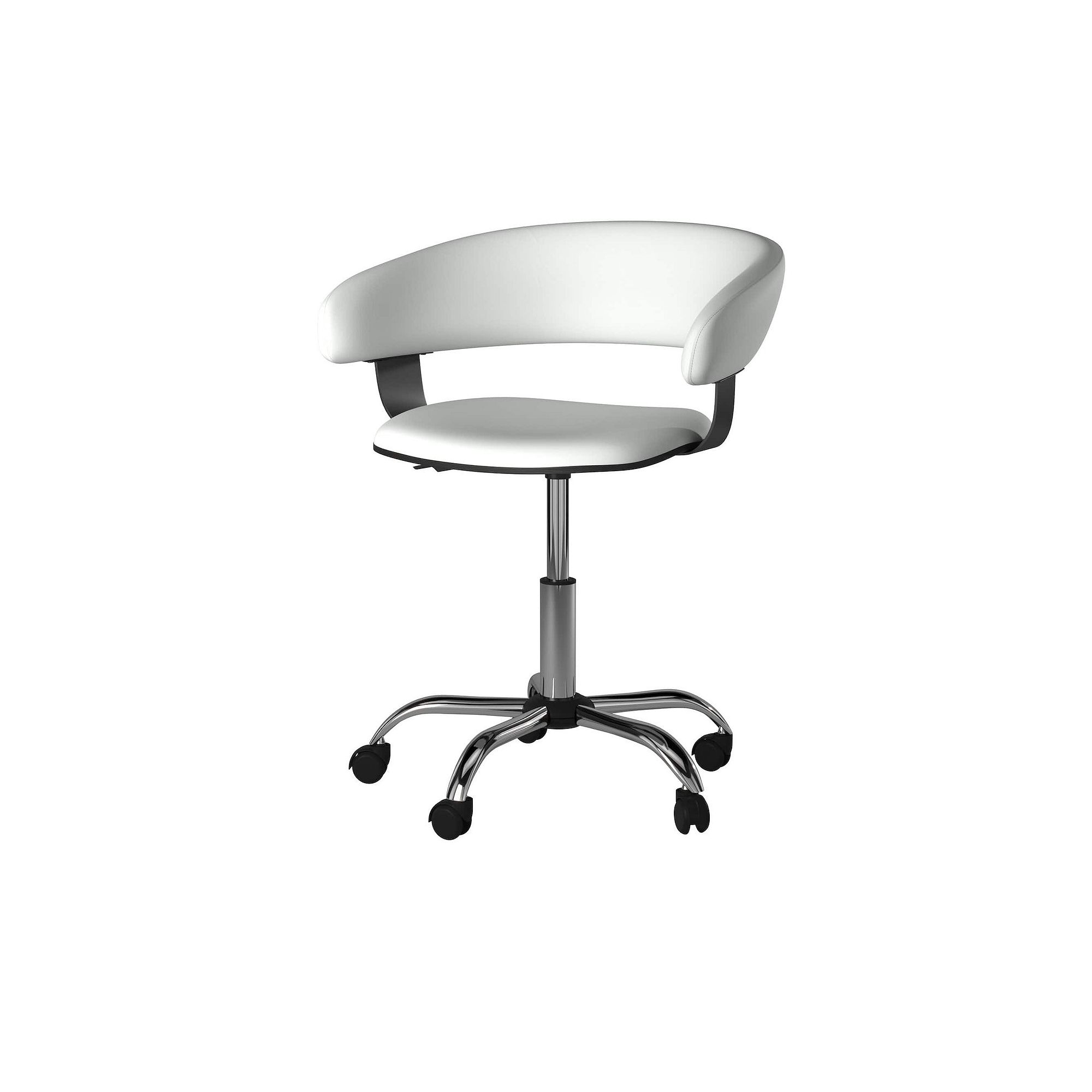 Linon Gas Lift Swivel Seat Desk Chair, White