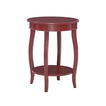 Linon Round End Table with Lower Shelf