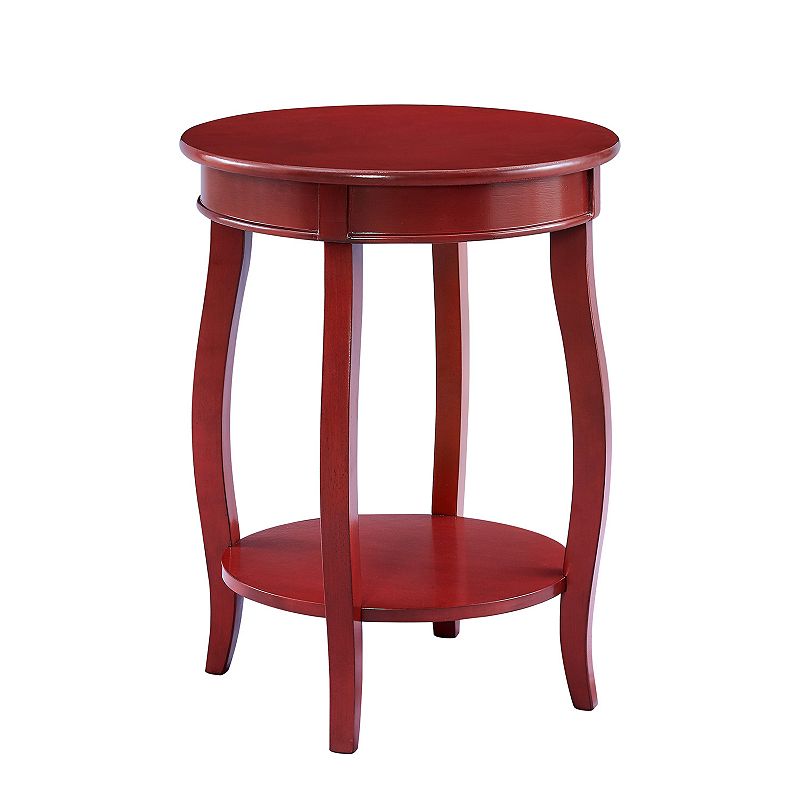 Linon Round End Table, Red
