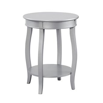 Linon Round End Table with Lower Shelf