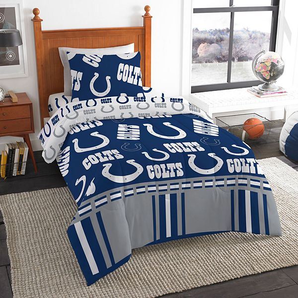 NFL Indianapolis Colts Slanted Stripe Twin Bed in A Bag Set - 4pc