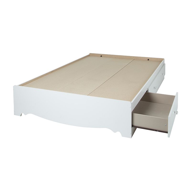 South Shore Crystal Mates Bed with 3 Drawers, White, Full