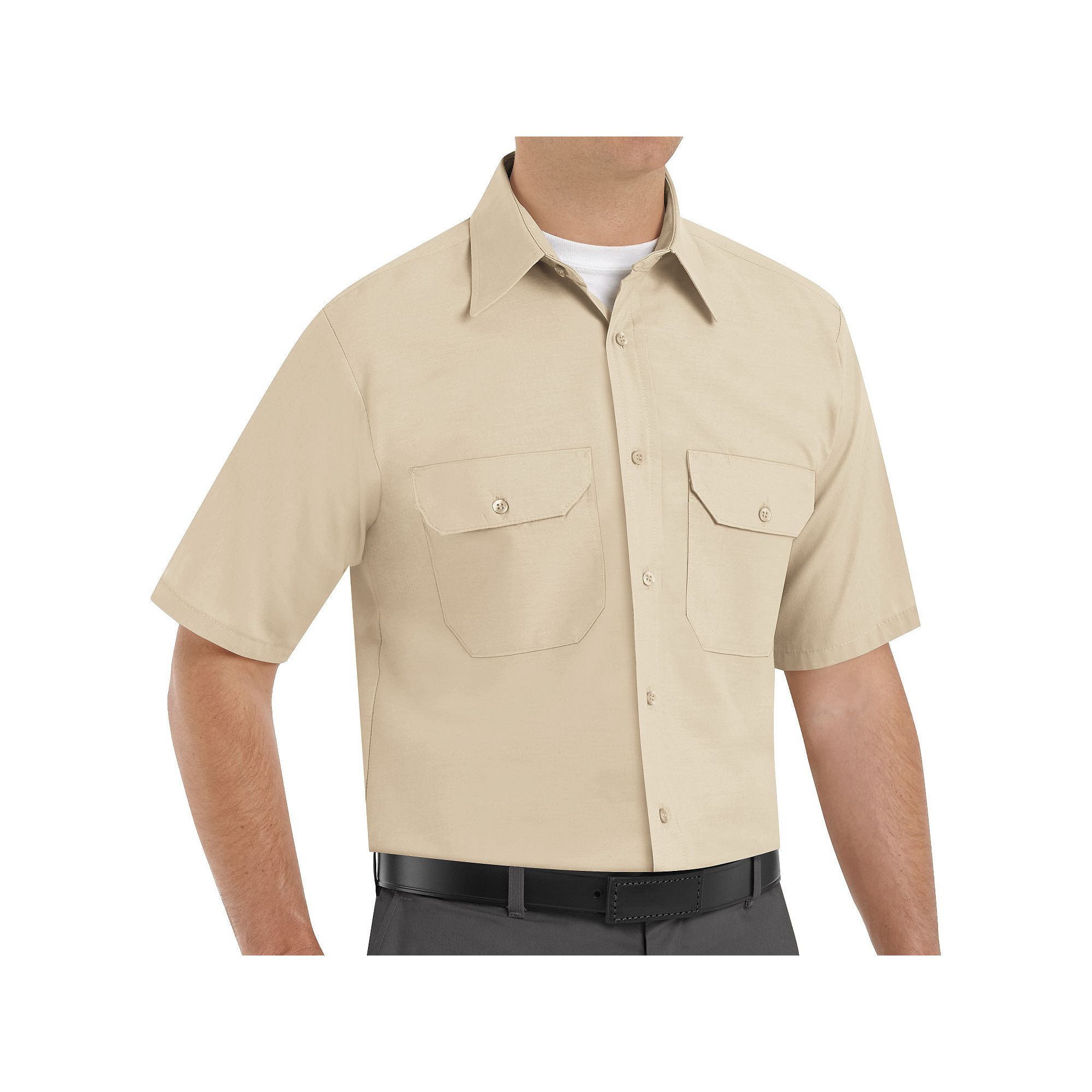Mens Red Kap Solid Dress Uniform Shirt, Size: XXL, Light