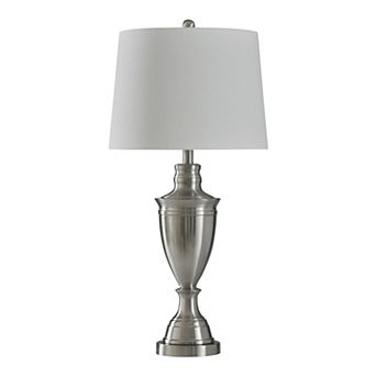 Transitional Brushed Steel Table Lamp