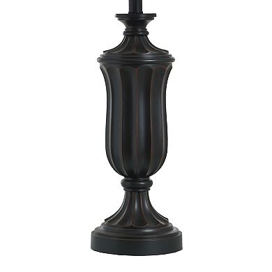 Table Lamp Bronze Wood Finish Set of 2