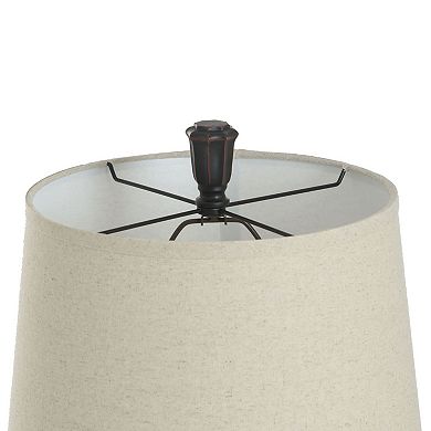 Table Lamp Bronze Wood Finish Set of 2