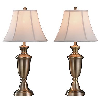 2-piece Antique Brass Table Lamp Set