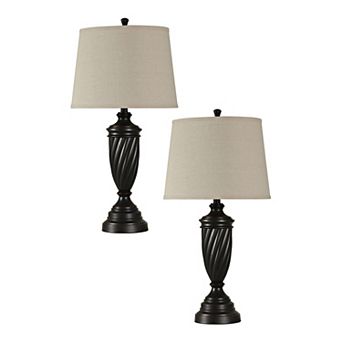 2 pc Bronze Table Lamp Set