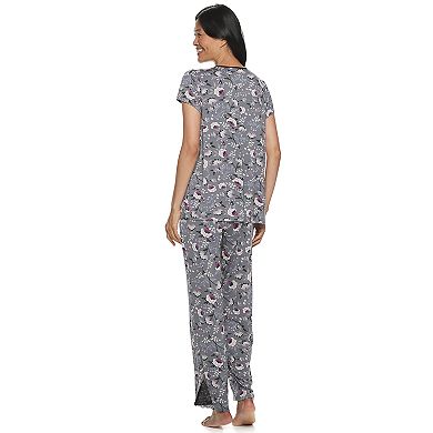 Women's Croft & Barrow® Short Sleeve Knit Pajama Set