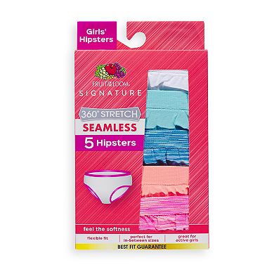 Girls Fruit of the Loom Signature 6-16 Seamless 5 Pack Hipster