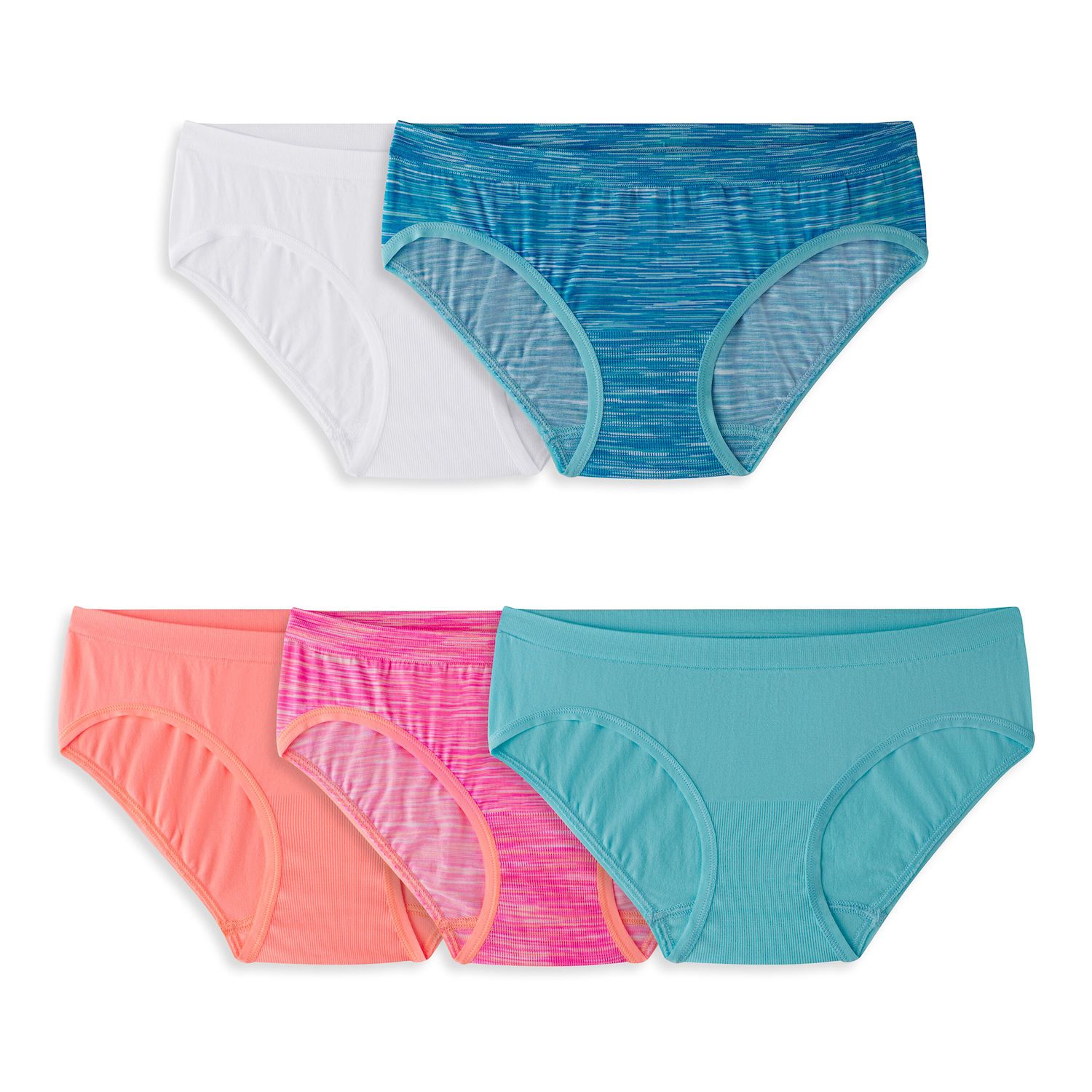 Pacco Da 6 Slip Senza Cuciture Fruit Of The Loom Per Ragazze, Taglia 14/16, Misto Colori, Comfort E Morbidezza
