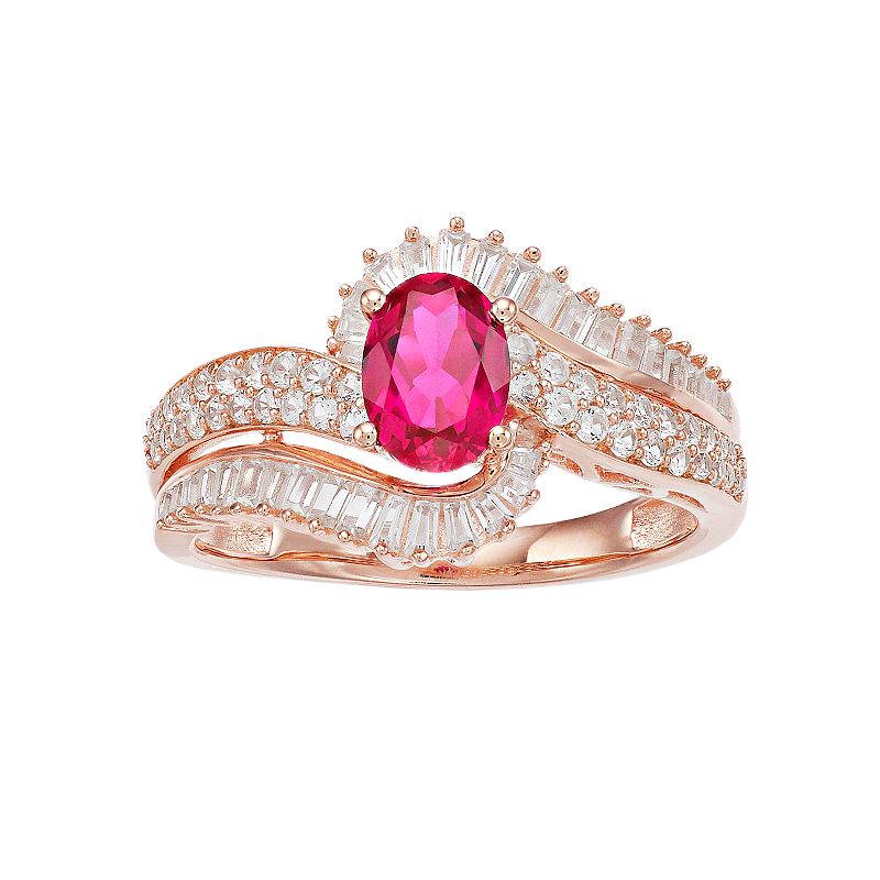 53237566 10k Rose Gold Ruby & 1/2 Carat T.W. Diamond Bypass sku 53237566