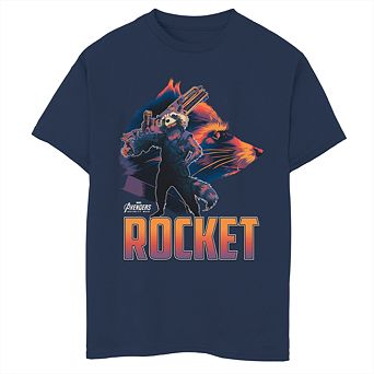 Boys 8-20 Marvel Avengers Infinity War Rocket Raccoon Silhouette Graphic Tee