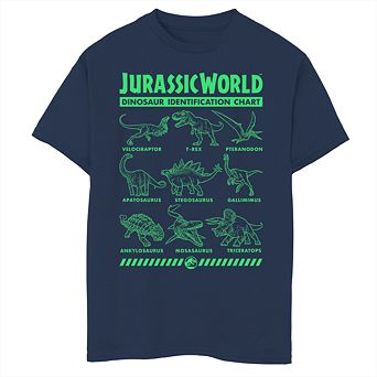 Boys 6-20 Jurassic World Dinosaur ID Chart Tee