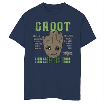 Boys' 8-20 Marvel Guardians Groot Info Graphic Tee