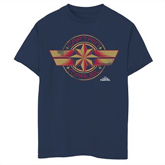 Boys' 8-20 Captain Marvel Badge Graphic Tee