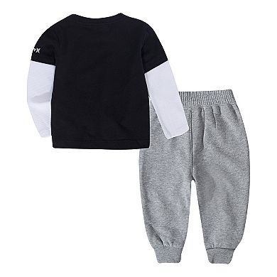 Toddler Boys 2T-4T Hurley Double Layer Tee and Jogger Pants 2-Piece Set