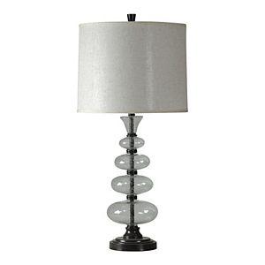 Bulb Included Catalina Lighting  20609-001 Ivy Polished Nickel Table Lamp with White Modified Drum Shade