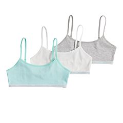 Maidenform Girls' Seamless 3-Pack Beginner Crop Bra (Little Big Kids),  Nude/White/Black, Small : : Clothing, Shoes & Accessories